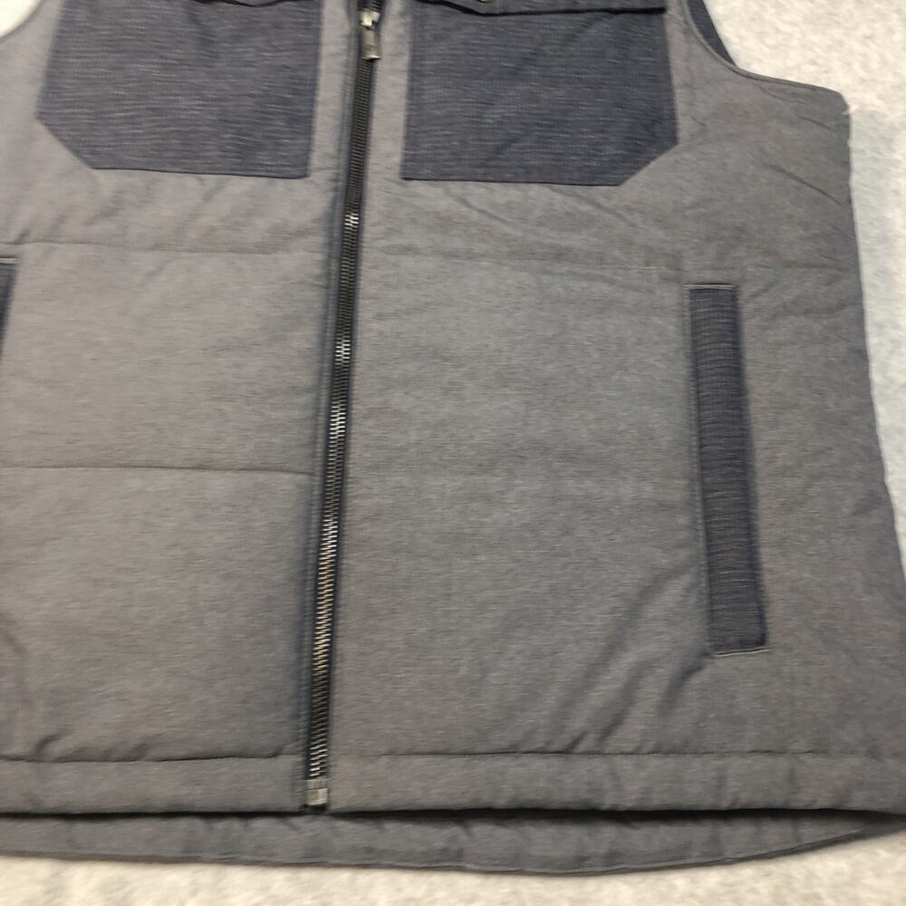 Columbia Vest Jacket Mens Medium Gray Black Gilet Quilted Adjustable 4 Pockets - Picture 3 of 11